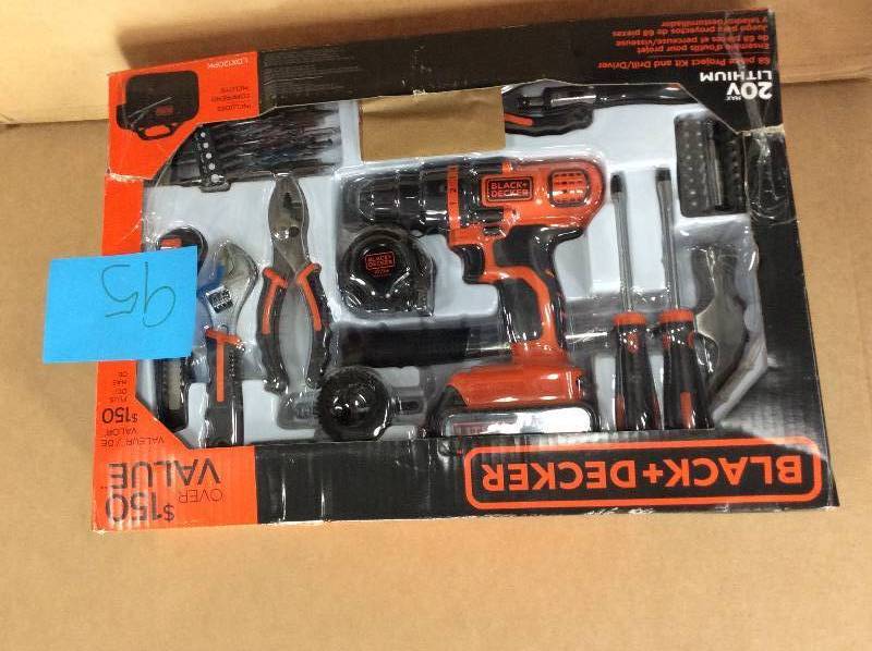 lot 95 image: Black and Decker 20V 60 Pc Project Kit