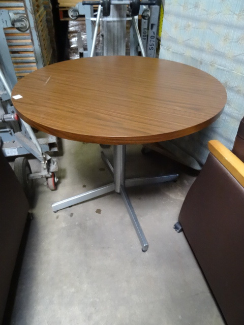 36 round table with metal frame...