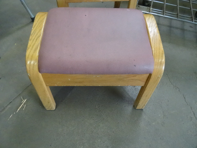 5 wood framed foot stools...