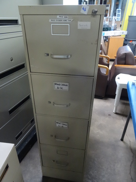 15 metal 4 drawer file cabinet wit...