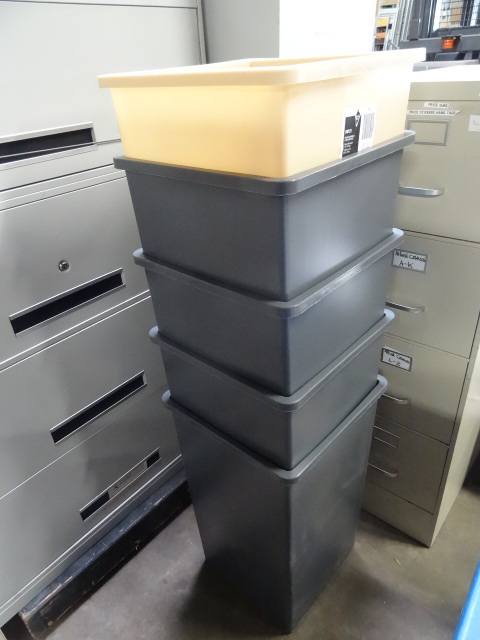5 garbage cans. 25 gal...