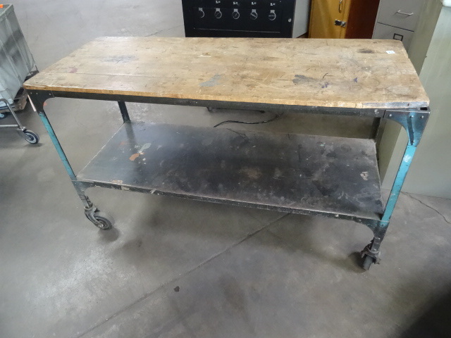 Heavy duty metal framed work table ...
