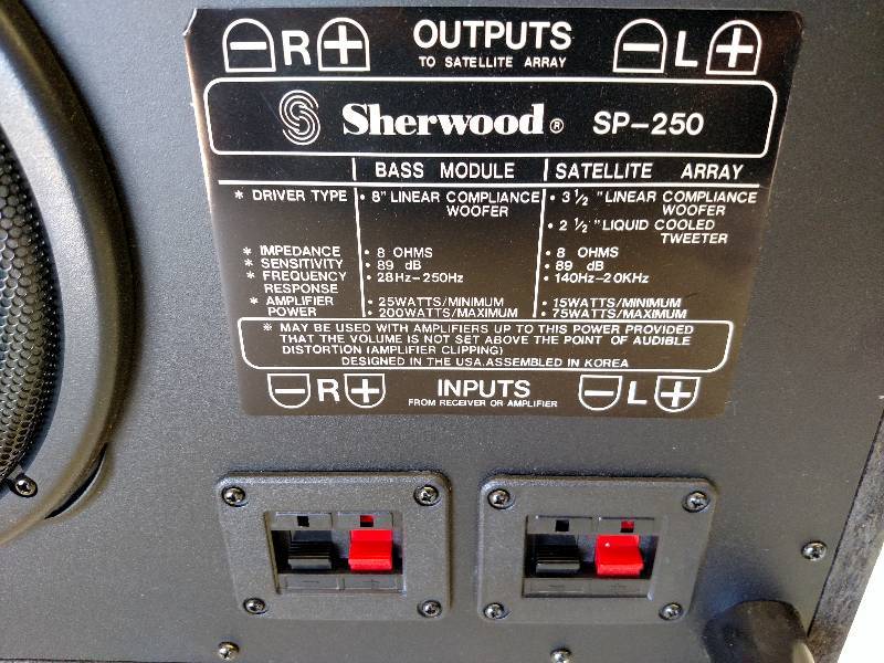 lot 6 image: Sherwood SP-250 Subwoofer...