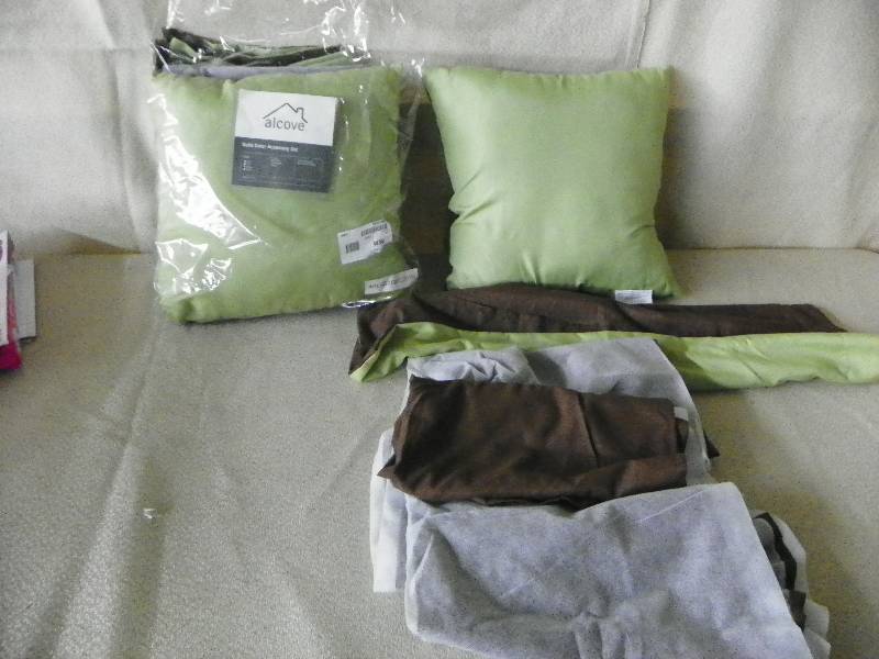 lot 21 image: 2 SETS Alcove Solid Micro Accessory Set Fern-Chocolate, MSRP #39.99 EACH
