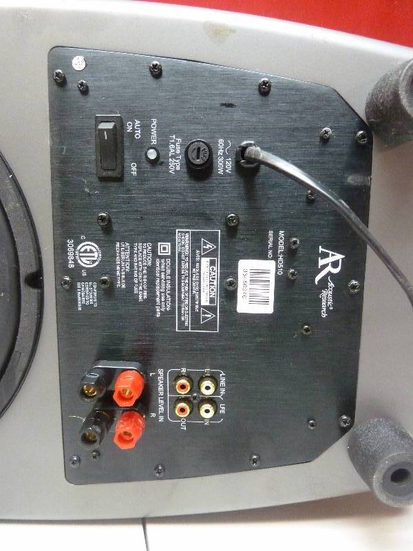 lot 701 image: Acoustic Research Speakers and Subwoofer