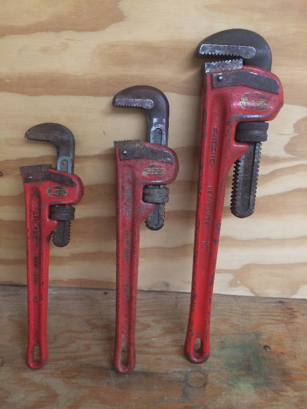 lot 42 image: Ridgid Pipe Wrench Set