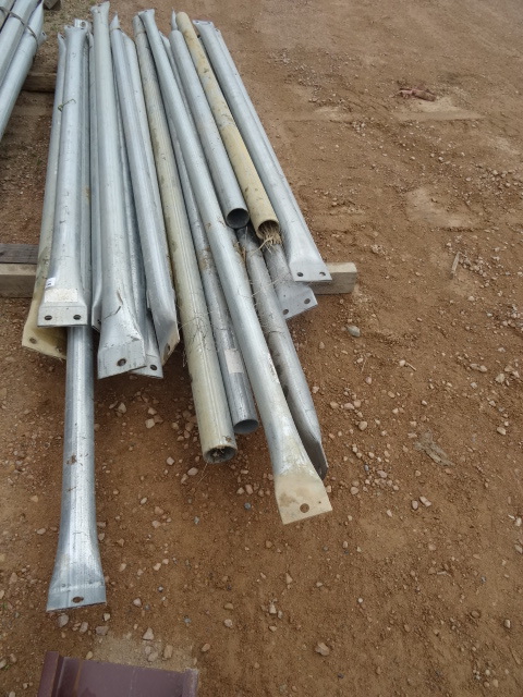 Galvanized tubing. Some crimped end...