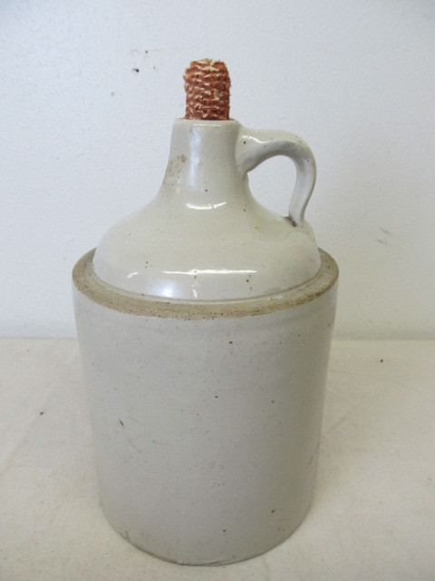 lot 24 image: Antique Stoneware Whiskey Jug