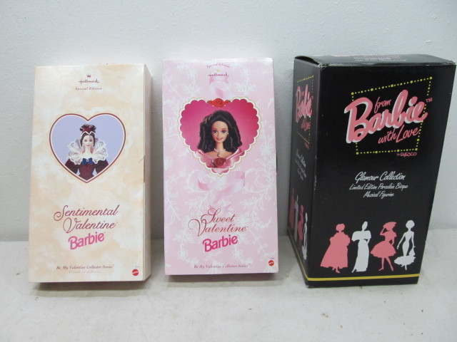 lot 72 image: 3 MINT IN BOX Limited Edition Barbie Dolls