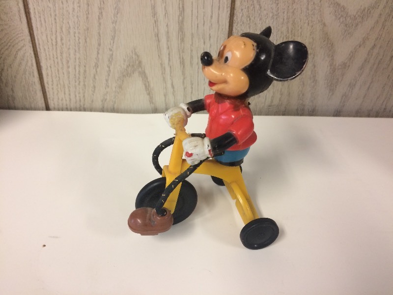 lot 1 image: Vintage Disney Micky Mouse on Tricycle