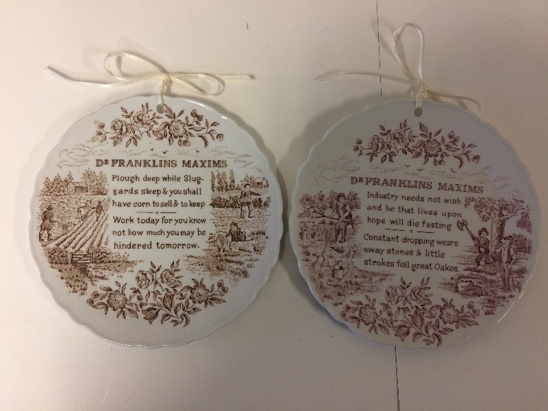 lot 60 image: 2 Vintage English Cottage Poem Plates
