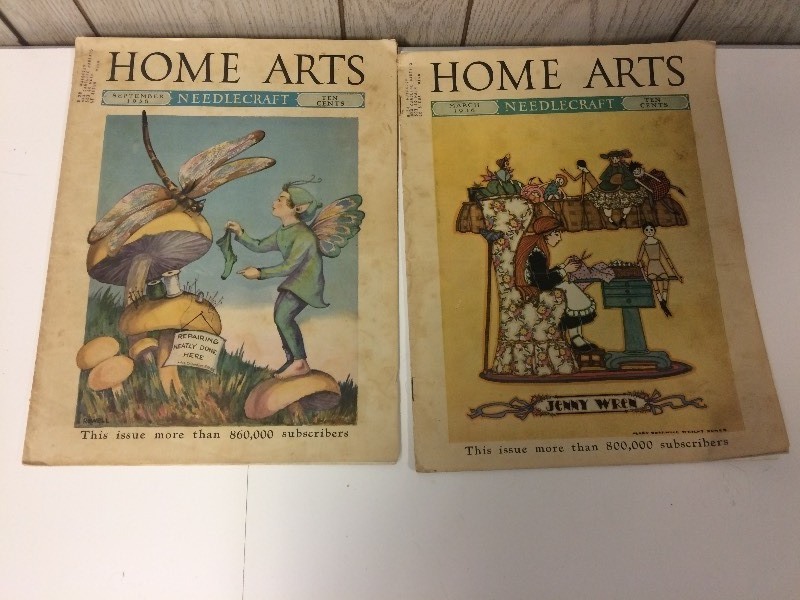 lot 64 image: 2 Vintage HOME ARTS Needlecraft Magazines