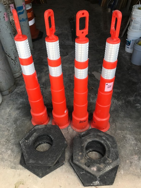 lot 25 image: (4) 48 Safety Cones