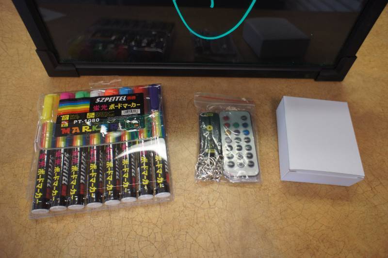 lot 75 image: Brand new LED Marker Board - 16 X 12 - Complete with Markers - Charger - Remote - Chain - Power supply