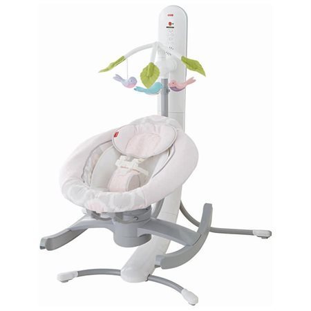 lot 50 image: New In Box - Fisher-Price 4-in-1 Smart Connect Cradle n Swing - Pink Shadow