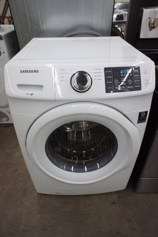 lot 34 image: Used - Scratch and Dent - Samsung Model # (WF42H5000AW)  Front-Loading Washer - 4.2 cu ft - White Color  - Tested Works - MSRP $ 799.99