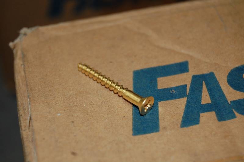 #6-18 x 1-14 Flat Head Phillips Drive Sharp Point Plain Finish Brass Wood Screw