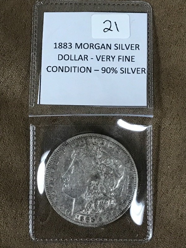 1883 Morgan Silver Dollar, 90% Silv...
