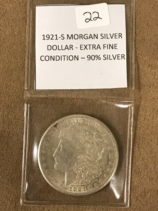 1921-S Morgan Silver Dollar, 90% Si...