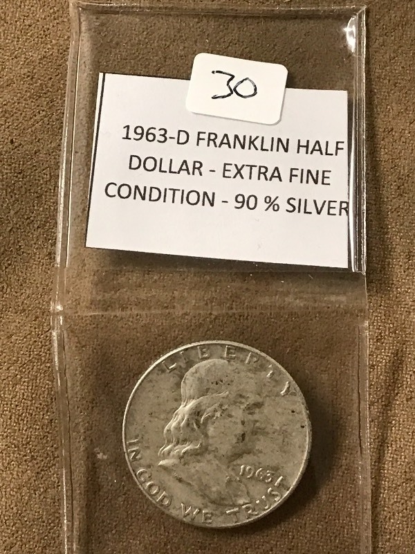 1963-D Franklin Half Dollar, 90% Si...