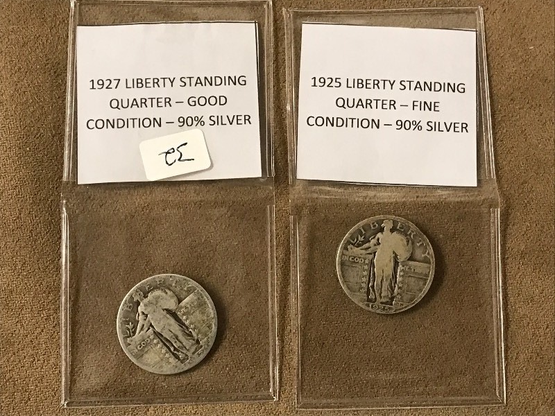 Lot Of 1925 & 1927 Standing Libert...