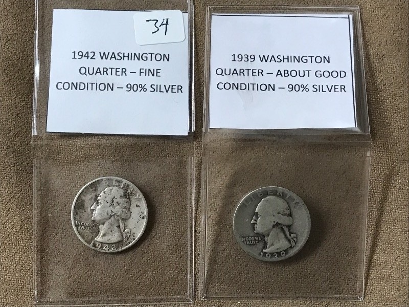 Lot Of 1939 & 1942 Washington Quar...