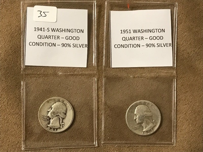 Lot Of 1941-S & 1951 Washington Qu...