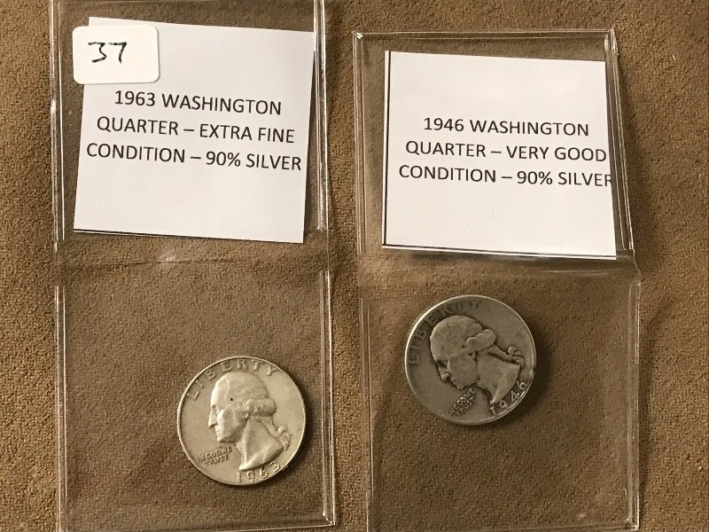 Lot Of 1946 & 1963 Washington Quar...