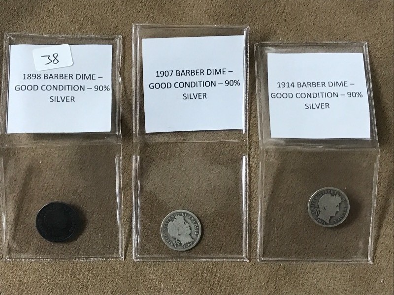 Lot Of 189819071914 Barber Dimes...