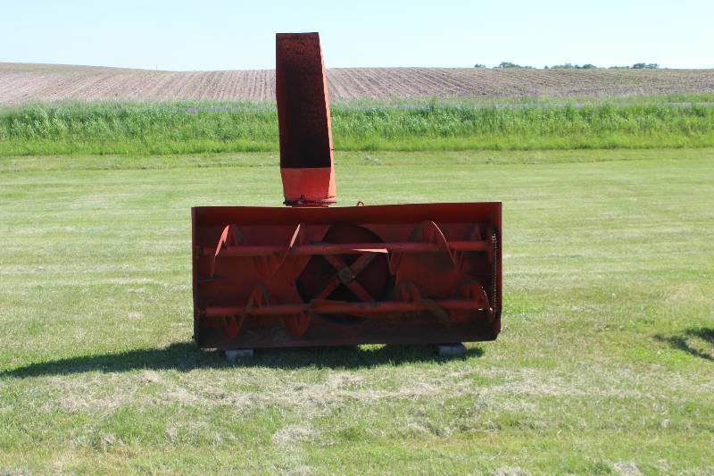 lot 104 image: 8 Foot Wide, Three Point Hitch Mount Two Stage Snow Blower