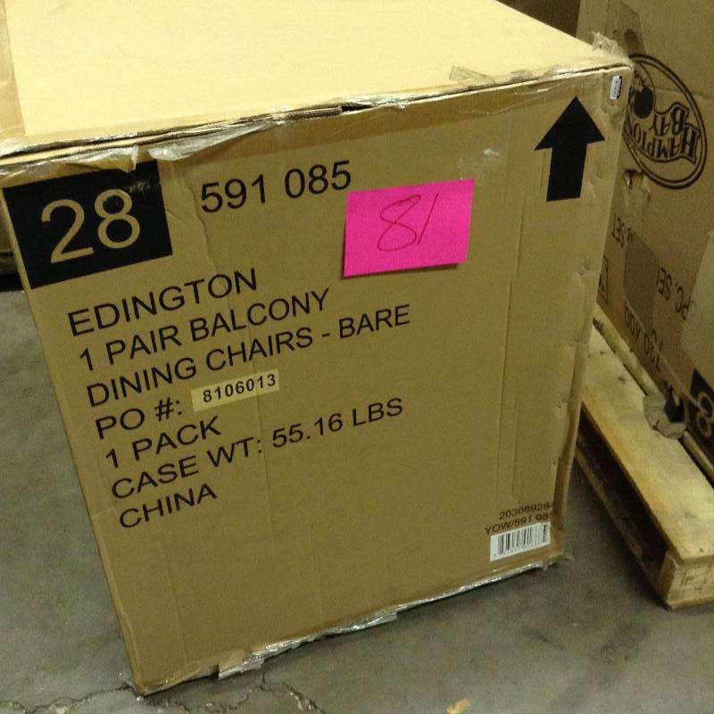 Edington 1 Pair Balcony Dining Chairs Bare