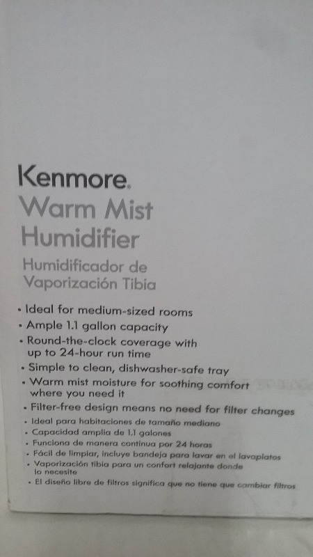lot 27 image: Kenmore Comfort Warm Mist Humidifier