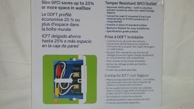 lot 43 image: 6 pack, Tamper Resistant GFCI Outlet