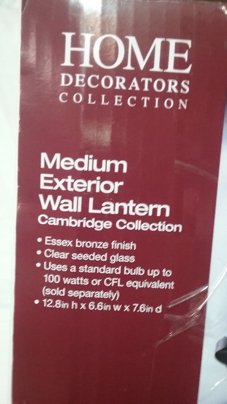 lot 14 image: Home Decorators Ext Wall Lantern