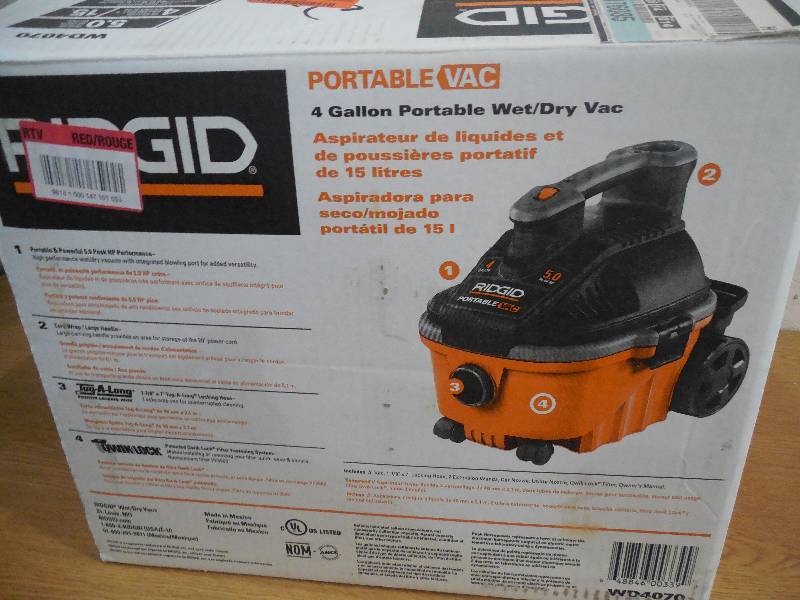 lot 11 image: RIDGID 4 gal. 5.0-Peak HP Portable Wet Dry Vac