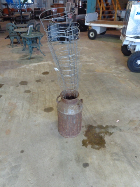 Milk Can and Tomato Cages