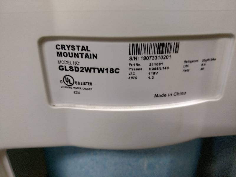 lot 70 image: Crystal Mountain Water Cooler, Work...