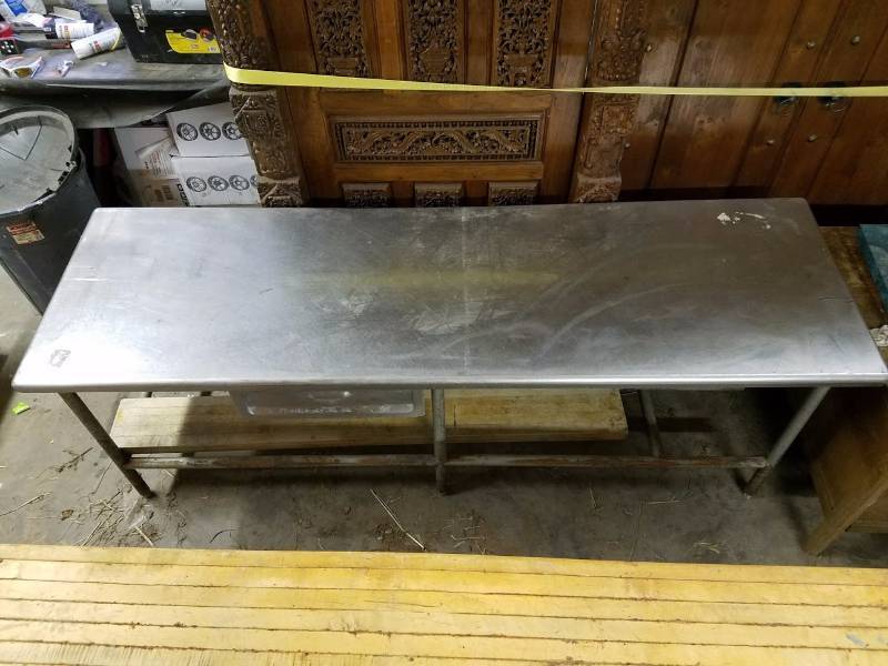 lot 33 image: Stainless Steel Rolling Cart With Three Shelves