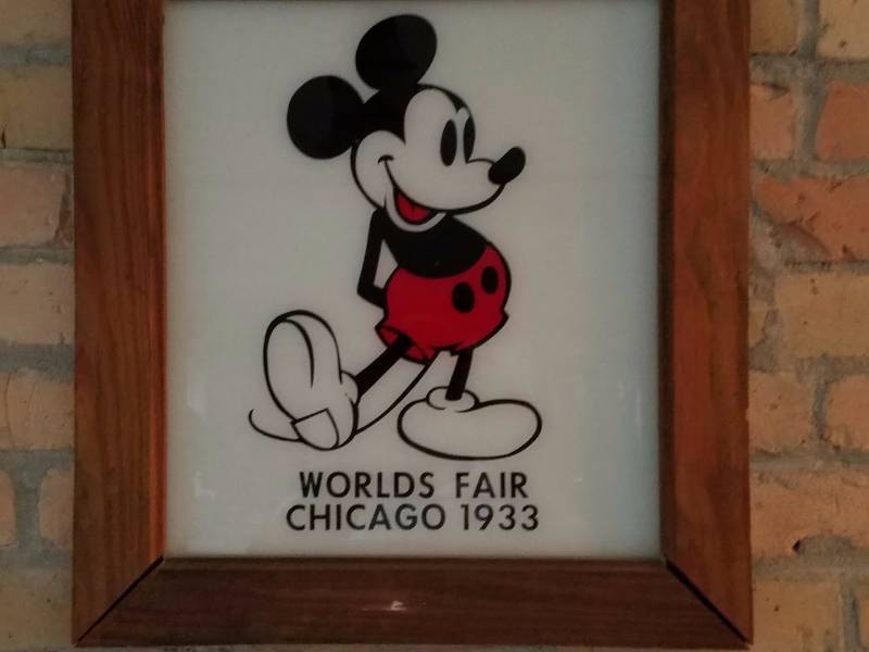 lot 34 image: 1933 Worlds Fair... Mickey Mouse State Fair PictureMirror