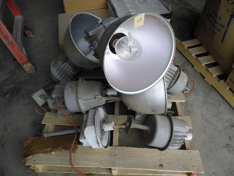 8 Assorted Metal Hallide Light Fixtures