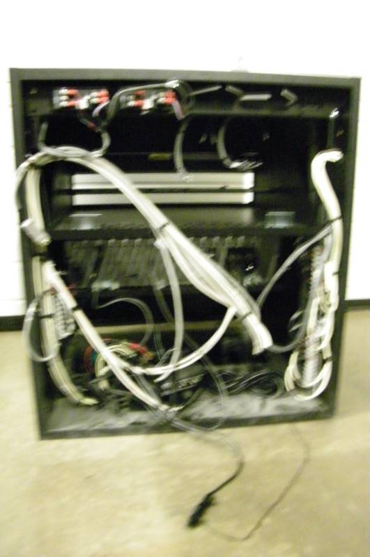 lot 52 image: Middle Atlantic Equipment Rack with Blank Panels & Sony VCR