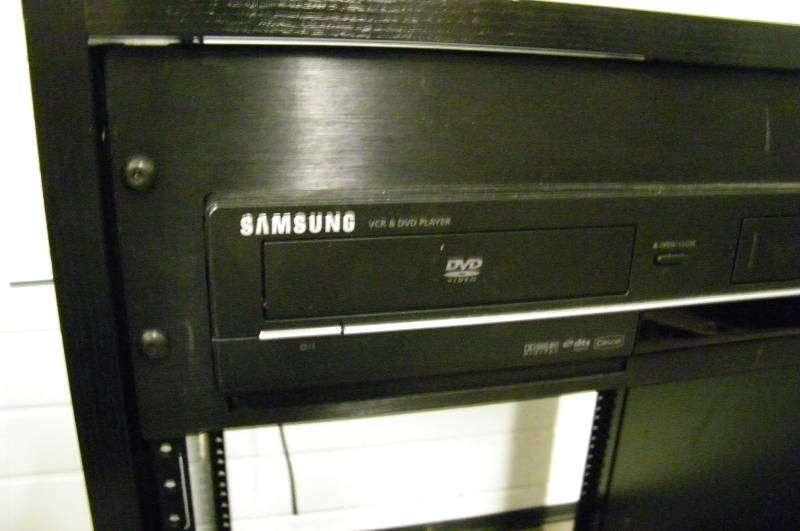 lot 55 image: Middle Atlantic Equipment Rack with Samsung Combination DVD VCR