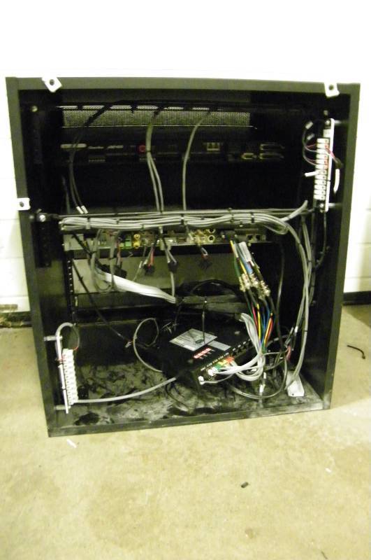 lot 62 image: Middle Atlantic Equipment Rack with Polycom VSX, ClearOne Video & More