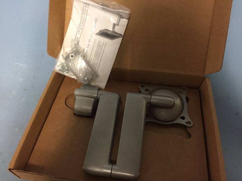 lot 70 image: New In Box  Chief Flat Panel Dual-Hinged Articulating ComputerVideo Monitor Mount Model FPD-110S (Silver)