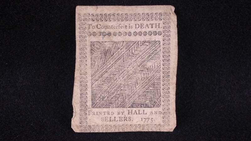 Rare 1775 Hall and Sellers Colonial Currency