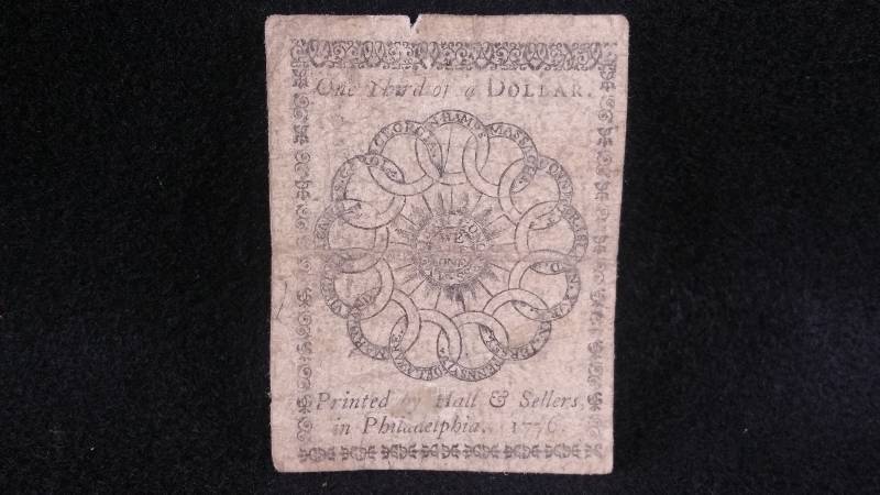 Rare 1776 Hall and Sellers Colonial Currency
