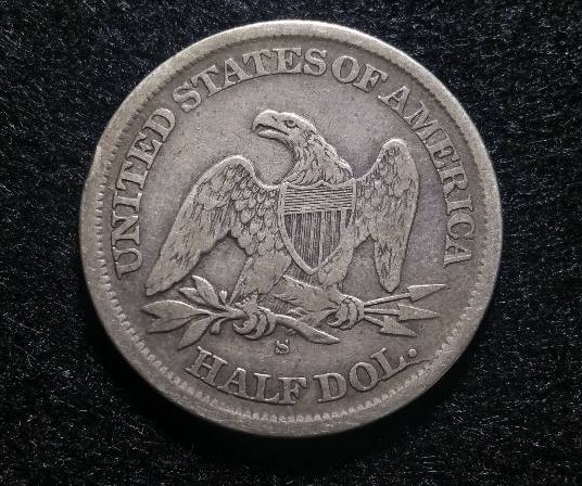 1864 S Seated Liberty Silver Half Dollar