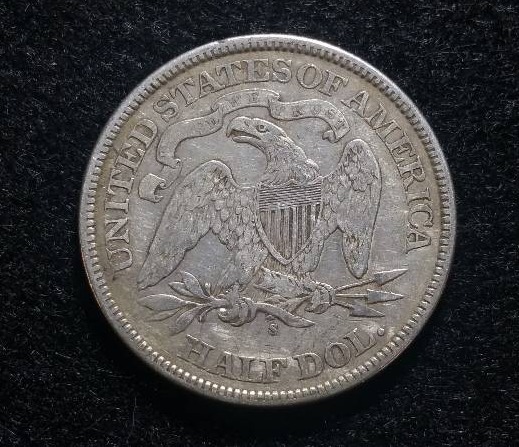 1875 S Seated Liberty Silver Half Dollar