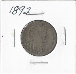 1892 Barber Quarter