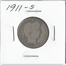 1911-S Barber Quarter